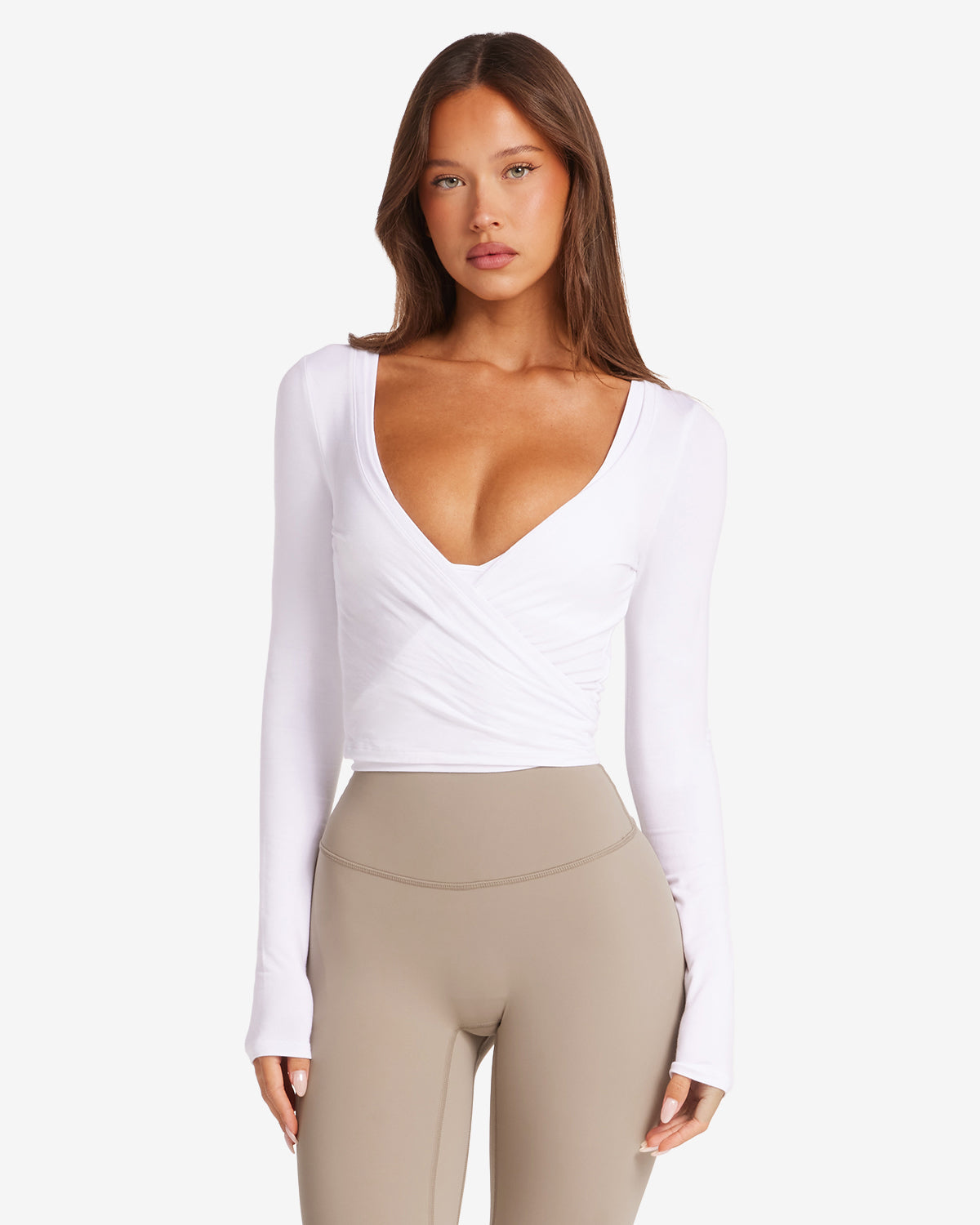 Ballet Wrap Top β White | Fitpulse Gear