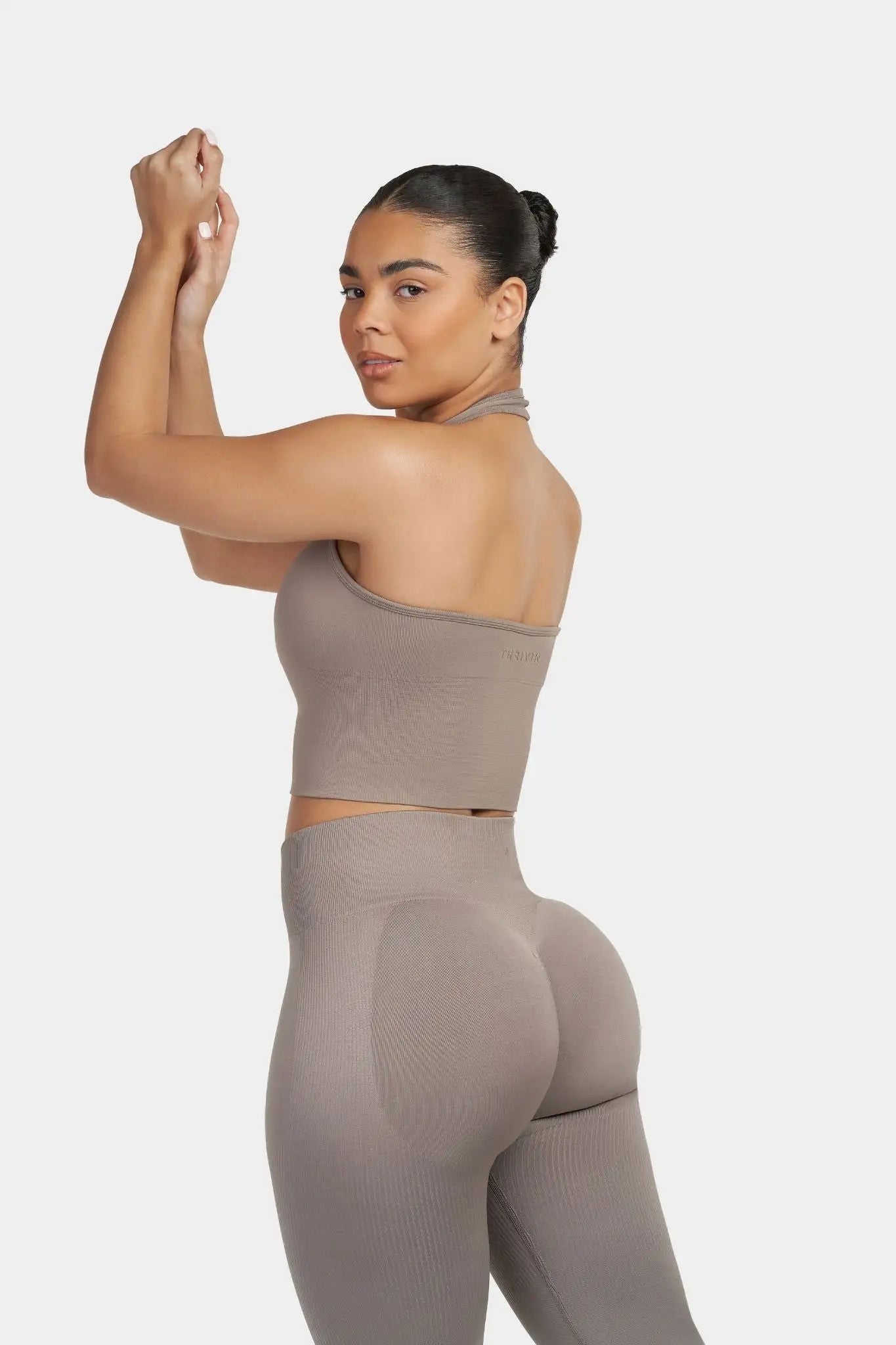 Sculpting Halterneck Top β Khaki | Fitpulse Gear