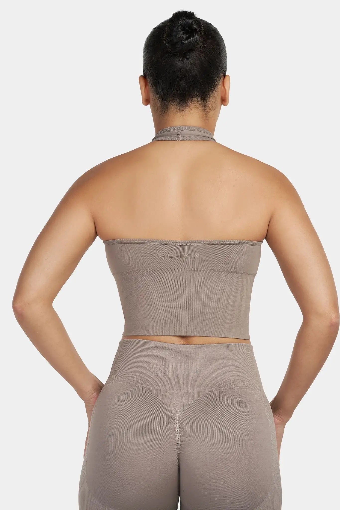 Sculpting Halterneck Top β Khaki | Fitpulse Gear