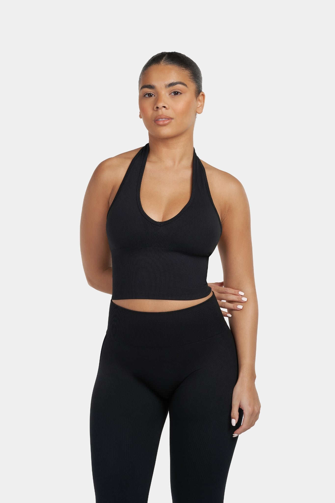 Sculpting Halterneck Top β Black | Fitpulse Gear