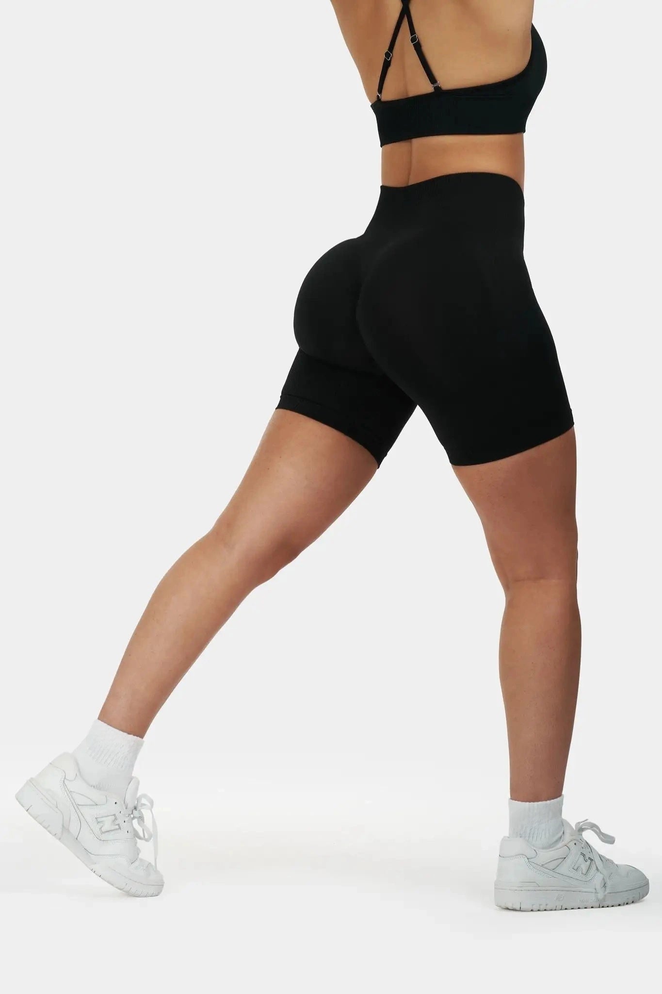 Sculpt Ribbed Contour Shorts β Pure Black | Fitpulse Gear