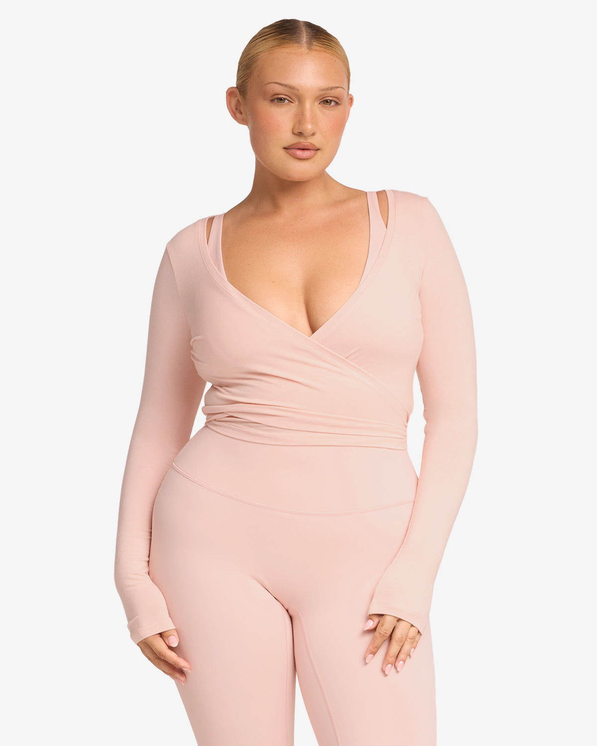 Ballet Wrap Top – Blush | Fitpulse Gear