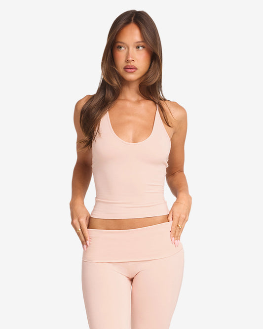 Halter Tie Tank – Blush | Fitpulse Gear